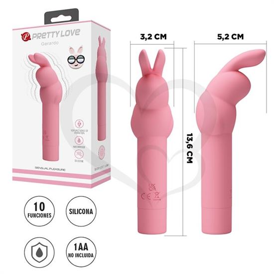 Stick estimulador femenino con forma de conejo y carga USB
